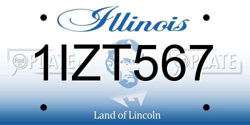 1IZT567 Illinois License Plate