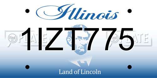 1IZT775 Illinois License Plate