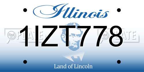 1IZT778 Illinois License Plate