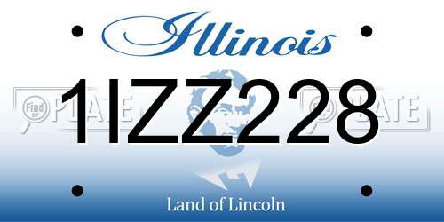 1IZZ228 Illinois License Plate