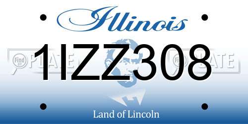 1IZZ308 Illinois License Plate