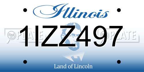 1IZZ497 Illinois License Plate