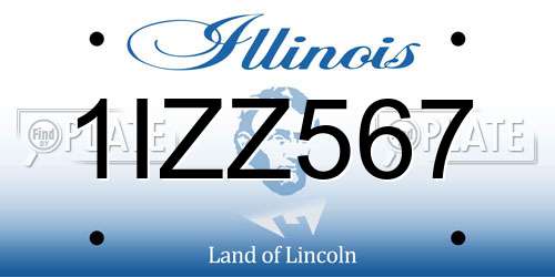 1IZZ567 Illinois License Plate