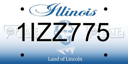 1IZZ775 Illinois License Plate