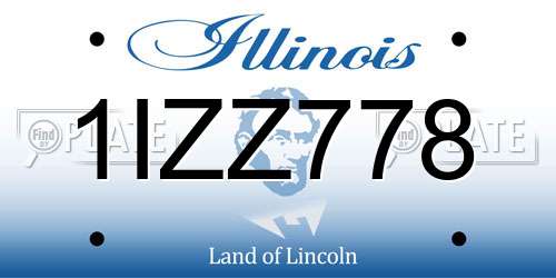 1IZZ778 Illinois License Plate