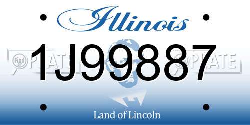 1J99887 Illinois License Plate