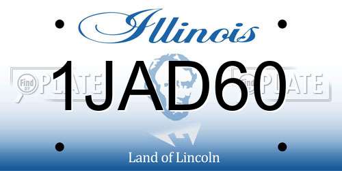 1JAD60 Illinois License Plate