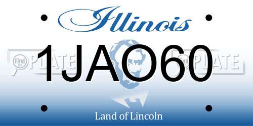 1JAO60 Illinois License Plate