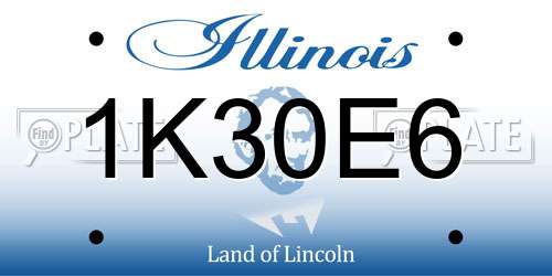 1K30E6 Illinois License Plate
