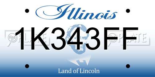 1K343FF Illinois License Plate