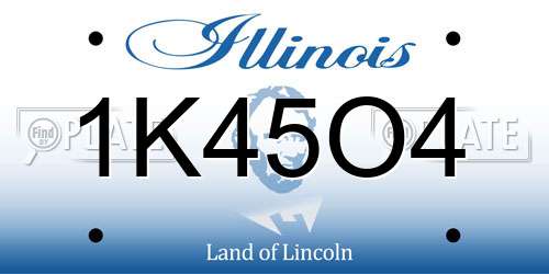 1K45O4 Illinois License Plate