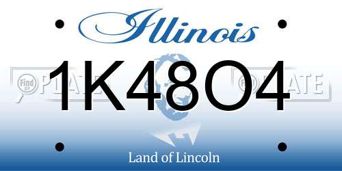 1K48O4 Illinois License Plate