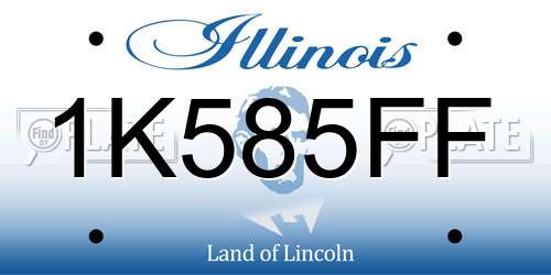 1K585FF Illinois License Plate