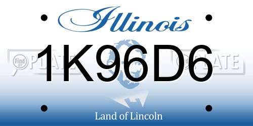 1K96D6 Illinois License Plate
