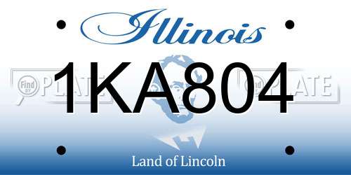 1KA804 Illinois License Plate