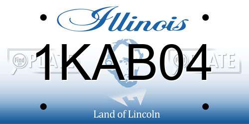 1KAB04 Illinois License Plate