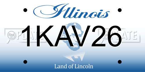 1KAV26 Illinois License Plate