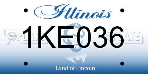 1KE036 Illinois License Plate