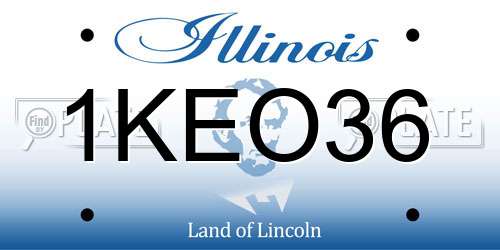 1KEO36 Illinois License Plate