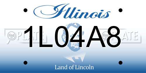 1L04A8 Illinois License Plate