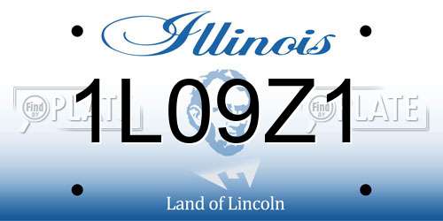 1L09Z1 Illinois License Plate