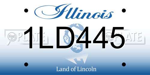 1LD445 Illinois License Plate