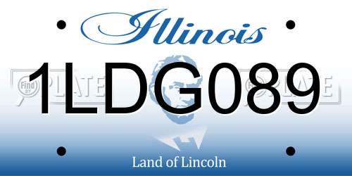 1LDG089 Illinois License Plate