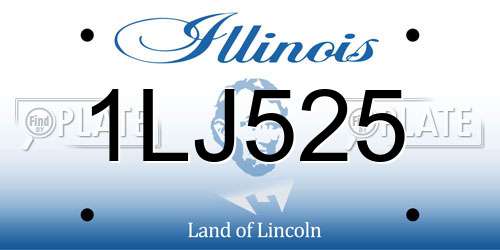 1LJ525 Illinois License Plate