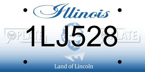 1LJ528 Illinois License Plate