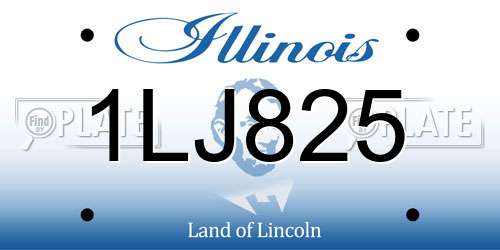 1LJ825 Illinois License Plate