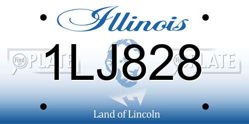 1LJ828 Illinois License Plate