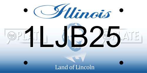 1LJB25 Illinois License Plate