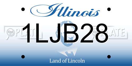 1LJB28 Illinois License Plate