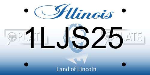 1LJS25 Illinois License Plate