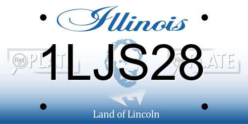1LJS28 Illinois License Plate
