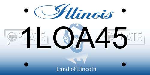 1LOA45 Illinois License Plate