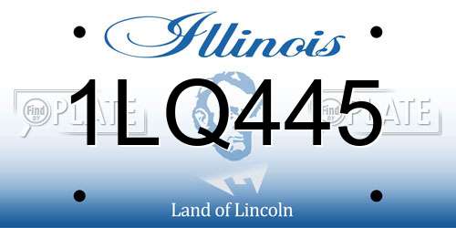 1LQ445 Illinois License Plate