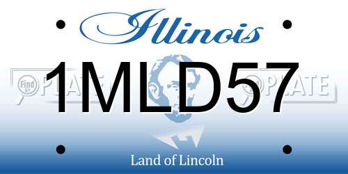1MLD57 Illinois License Plate