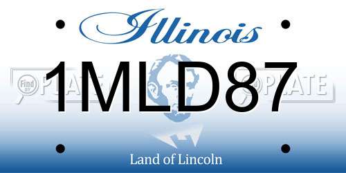 1MLD87 Illinois License Plate