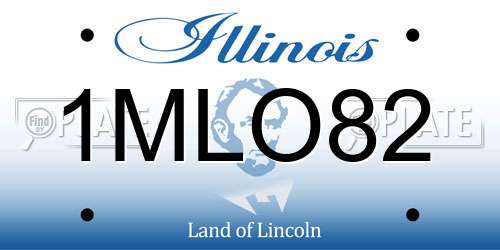 1MLO82 Illinois License Plate