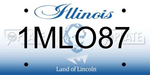 1MLO87 Illinois License Plate