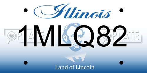 1MLQ82 Illinois License Plate