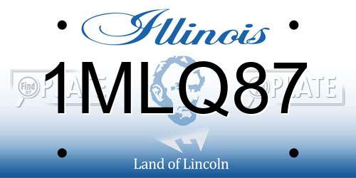 1MLQ87 Illinois License Plate
