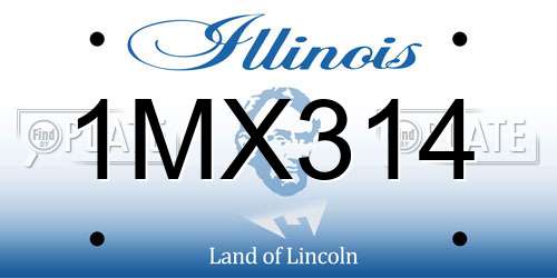 1MX314 Illinois License Plate