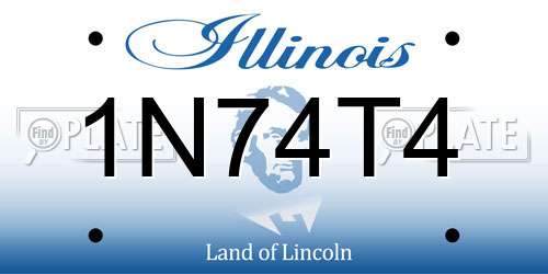 1N74T4 Illinois License Plate