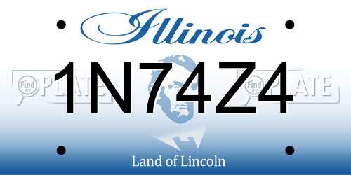 1N74Z4 Illinois License Plate