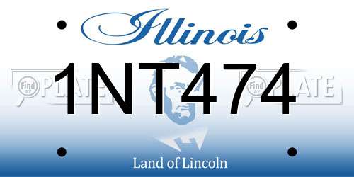 1NT474 Illinois License Plate
