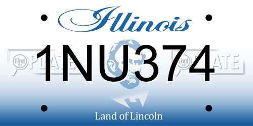 1NU374 Illinois License Plate