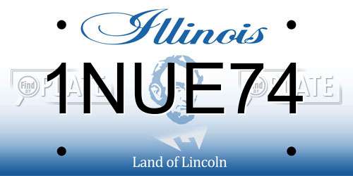 1NUE74 Illinois License Plate