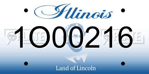 1O00216 Illinois License Plate